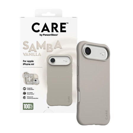 PanzerGlass CARE by Fashionable Case Samba Vanilla su MagSafe iPhone Air mobiliojo telefono dėklas