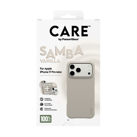 PanzerGlass CARE by Fashionable Case Samba Vanilla su MagSafe iPhone 17 Pro Max mobiliojo telefono dėklas