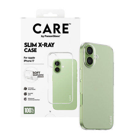 PanzerGlass CARE by Fashionable Case Transparent X-Ray Soft Basic iPhone 17 mobiliojo telefono dėklas