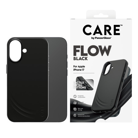 PanzerGlass CARE by Feature FLOW Case Juodas su MagSafe iPhone 17 dėklas