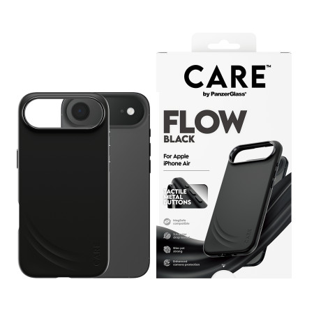PanzerGlass CARE by Feature FLOW Case Juodas su MagSafe iPhone Air dėklas