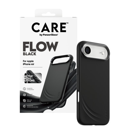 PanzerGlass CARE by Feature FLOW Case Juodas su MagSafe iPhone Air dėklas