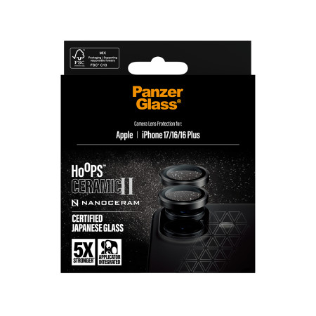 PanzerGlass Hoops® Ceramic II Kamera objektyvo apsauga iPhone 17 | iPhone 16 | 16 Plus