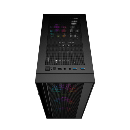 Gembird Fornax 4000 ARGB žaidimų ATX kompiuterio dėklas, Midi Tower, Juodas