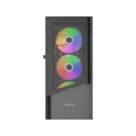 Gembird CCC-FC-4300 žaidimų ATX kompiuterio korpusas Fornax 4300, ARBG foninis apšvietimas, juodas