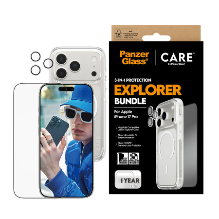 PanzerGlass ® | CARE 3-in-1 Flagship Explorer Bundle iPhone 17 Pro