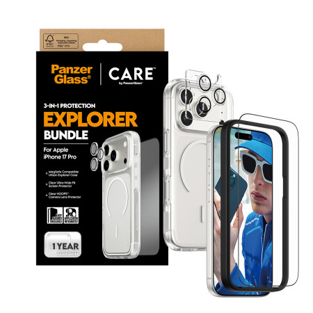 PanzerGlass ® | CARE 3-in-1 Flagship Explorer Bundle iPhone 17 Pro