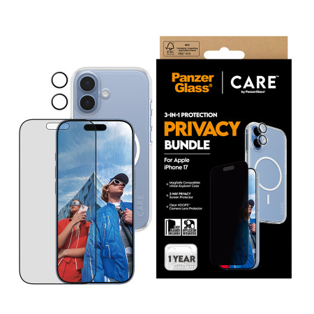 PanzerGlass ® | CARE 3-in-1 Flagship Privacy Bundle iPhone 17