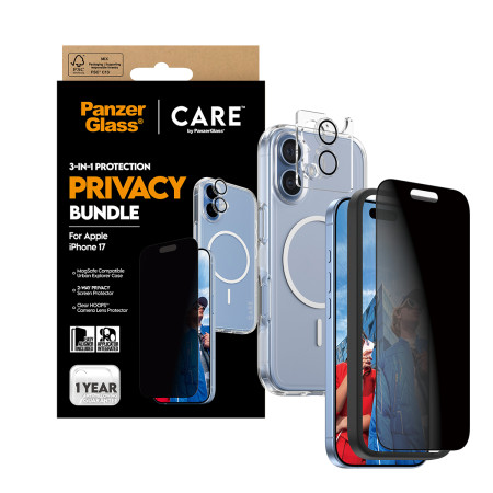 PanzerGlass ® | CARE 3-in-1 Flagship Privacy Bundle iPhone 17