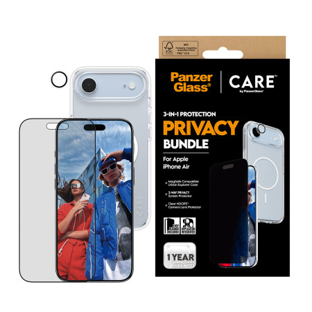 PanzerGlass CARE 3-in-1 Flagship Privatumo Rinkinys iPhone Air Skaidri ekrano apsauga