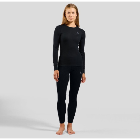 Odlo BL TOP moteriškas marškinėlis su apvaliu kaklu ir ilgomis rankovėmis ACTIVE WARM ECO, dydis S, juodos spalvos