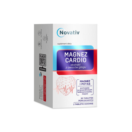 Novativ Magnesium Cardio 50 plėvele dengtų tablečių