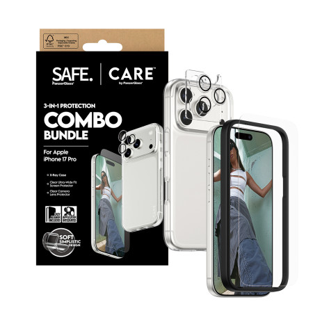 PanzerGlass SAFE. | CARE by ® 3-in-1 madingas komplektas iPhone 17 Pro