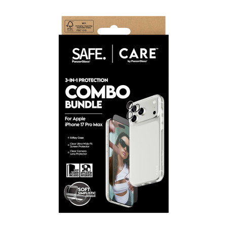 PanzerGlass SAFE. | CARE by ® 3-in-1 madingas komplektas iPhone 17 Pro Max
