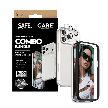PanzerGlass SAFE. | CARE by ® 3-in-1 madingas komplektas iPhone 17 Pro Max