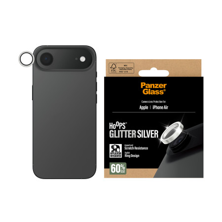 PanzerGlass® Hoops® Kamera Objektyvo Apsaugos Filtras Blizgus Sidabrinis iPhone Air