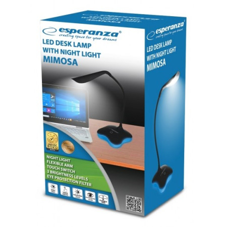 Esperanza ELD105K stalinė lempa 3 W LED juoda