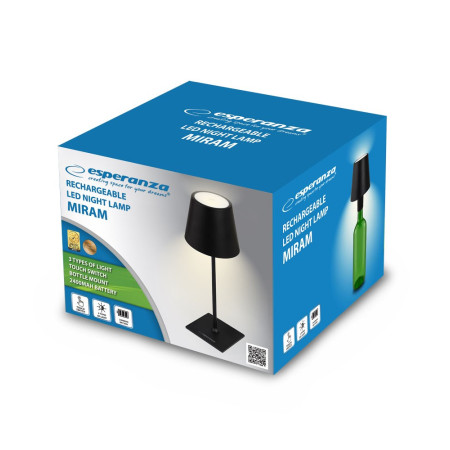 Esperanza ELD119K LED stalinis šviestuvas juodas