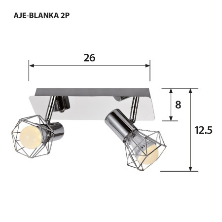 Activejet AJE-BLANKA 2P lubų šviestuvas E14 80 W