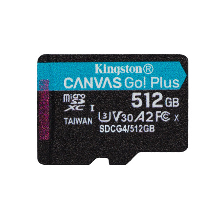 Kingston 512GB MicroSD UHS-I Klasės 10 Canvas Go! Plus