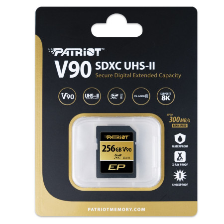 Patriot Memory V90 256 GB SDXC UHS-II U3 10 klasės atmintis