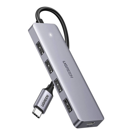 Ugreen Hub Adapteris 4-in-1 USB-C į 4× USB 3.0 Pilkas