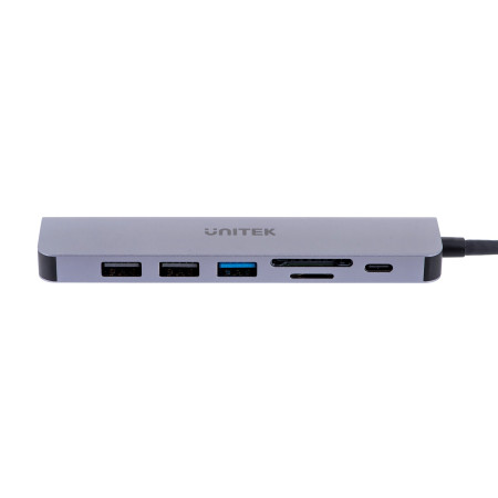 UNITEK HUB USB-C H1118A su USB-A x3, USB-C, HDMI, SD, microSD
