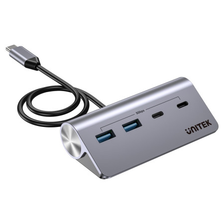 UNITEK Aliuminis USB-C Hub 2x USB-A 2x USB-C 5Gbps