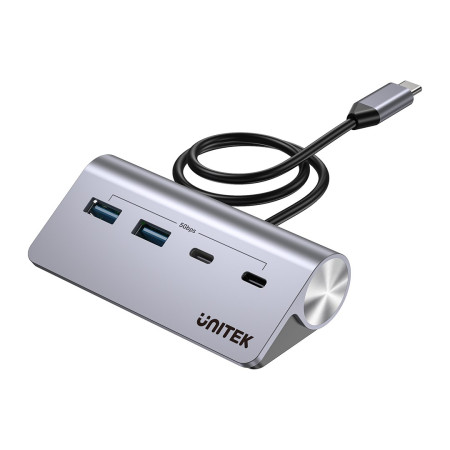 UNITEK Aliuminis USB-C Hub 2x USB-A 2x USB-C 5Gbps