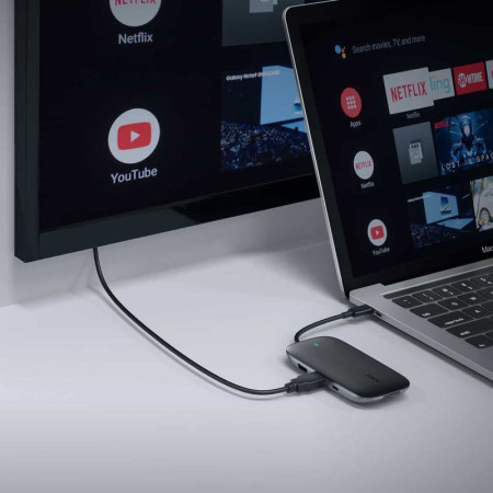 AUKEY CB-C71 Knyginių Kompiuterių Doko / Jungčių Replikatorius Juoda