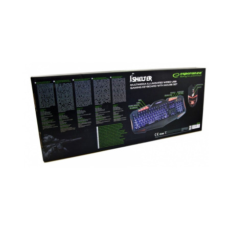 Esperanza EGK3000 Klaviatūra ir laidinis apšviestas pelės rinkinys