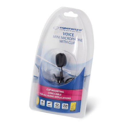 Esperanza EH178 mikrofonas su spaustuku juodas