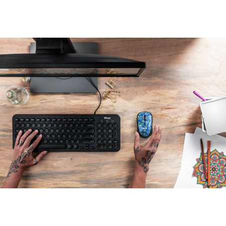 Trust Yvi kompiuterio pelė Abiems rankoms Radijo dažnio belaidė Optinis 1600 DPI