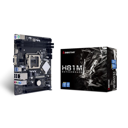 Biostar H81MHV3 3.0 pagrindinė plokštė Intel H81 LGA 1150 micro ATX