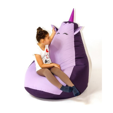 Sako krepšys Pouffe Unicorn violetinė-šviesiai violetinė L 105 x 80 cm