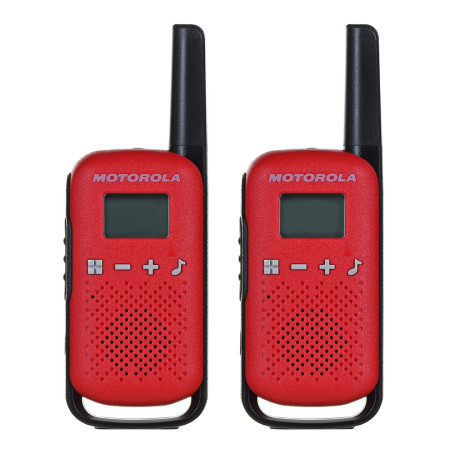 Motorola TALKABOUT T42 walkie talkie, 16 kanalų, juoda, raudona