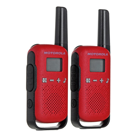 Motorola TALKABOUT T42 walkie talkie, 16 kanalų, juoda, raudona
