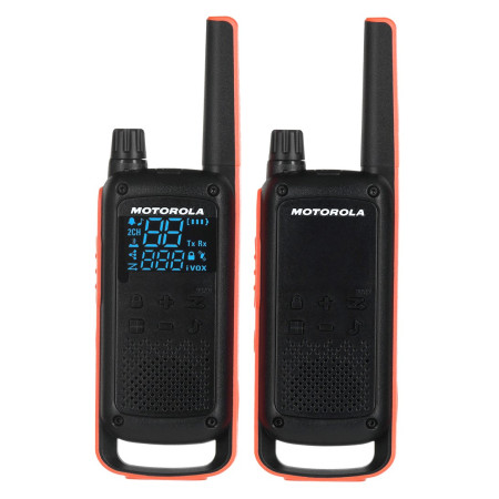 Motorola T82 Twin Pack Walkie Talkie Juoda, Oranžinė