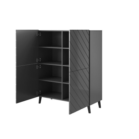 ABETO lentyna 100,5 x 40 x 121,5 cm grafito / blizgus grafitas