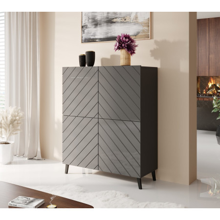 ABETO lentyna 100,5 x 40 x 121,5 cm grafito / blizgus grafitas