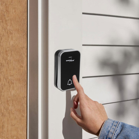 GreenBlue durų skambutis - kinetinis, belaidis, juodas