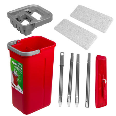 GreenBlue plokščia šluostė su kibiru ir valytuvu