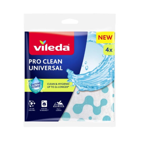 Vileda Universali šluostė su fermentais Pro Clean 4 vnt.