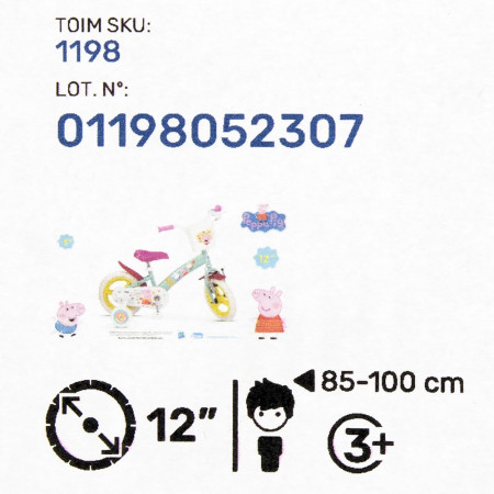 Vaikiškas dviratis Peppa Pig 12" TOIMSA