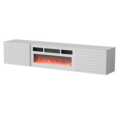 Cama RTV spinta TULA 183x35x37 balta matinė + balta židinio dalis