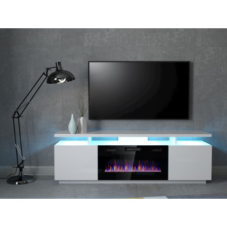 RTV EVA spintelė su elektriniu židiniu 180x40x52 cm balta