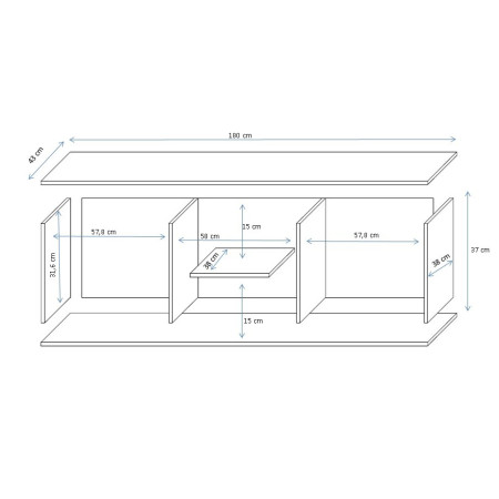 Cama SOHO RTV180 BI/BI TV stovas su spinta