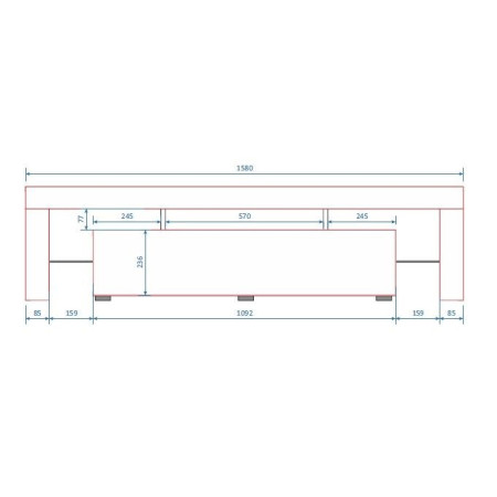 Cama TORO158 SZ/BI TV stovas garso ir vaizdo aparatūrai