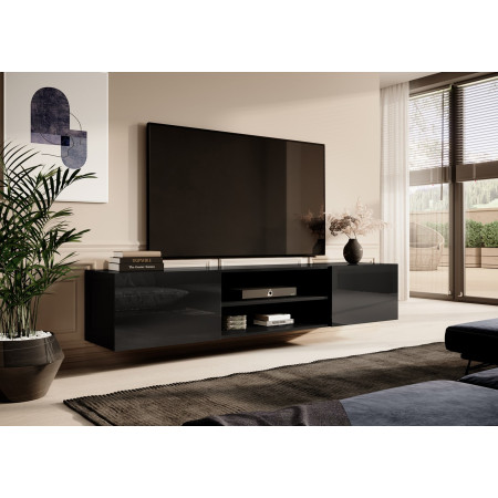 RTV spinta SLIDE 200K 200x40x37 cm blizgios juodos spalvos