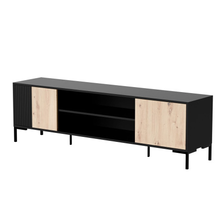 Cama MERCI RTV spintelė 180 x 40 x 53,5 cm juoda/ąžuolinė artisan